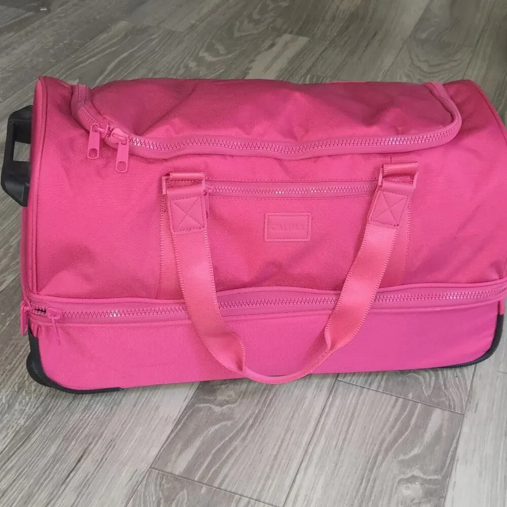 Calpak Stevyn Rolling Duffel Dragonfruit Pink Luggage Travel Wheeled